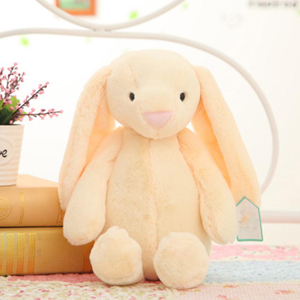 Kawaii кукла-кролик, плюшевая милая пушистая детская игрушка для девочек от 6 до 7 лет, серый, желтый, розовый, подарок подруге