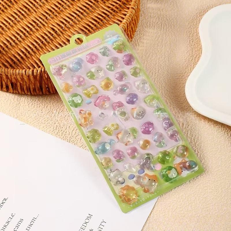 Cartoon 3D Floating Fun Stickers Crystal Diamond Children's Decorative Stickers 3D Stickers Cute Relief Stickers for Girls