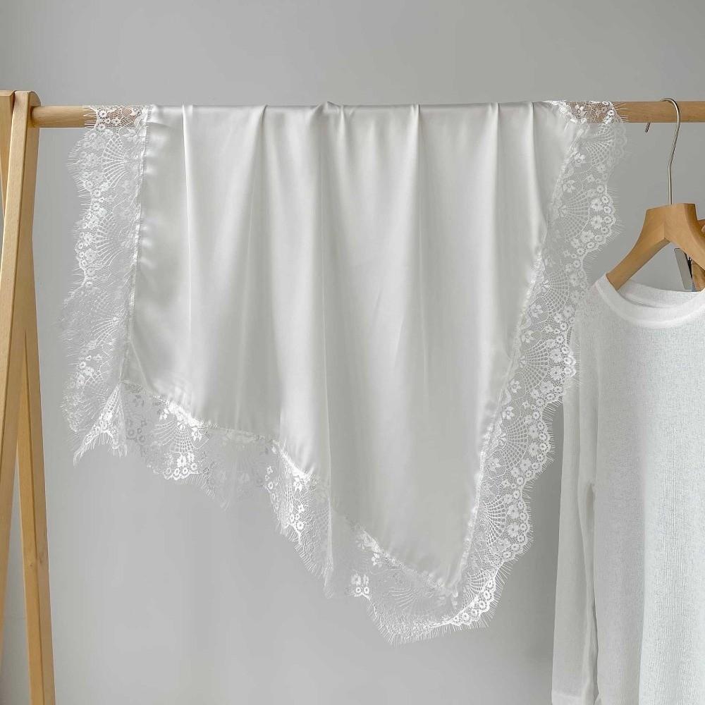 Lace Trim Shawls Solid Color Wraps Fashion Square Scarf Beach