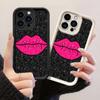 JT289 Горячо-розовые губы для iPhone 17 16 15 14 13 12 Pro Max Samsung S26 S25 Ultra A17 A16 A07 A56 A06 A15 Xiaomi 15T Redmi 15c Note 14 13 12 11 Мягкий чехол