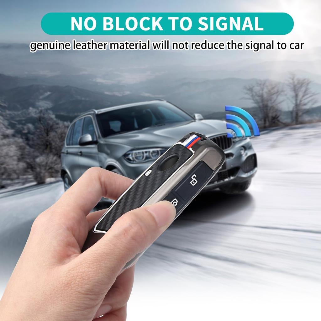 1 шт. Прочный брелок-чехол из цинкового сплава для BMW -2025, Полная защита брелока-пульта с узором из углеродного волокна, Совместим с новыми сериями BMW 5/7, X1, X5