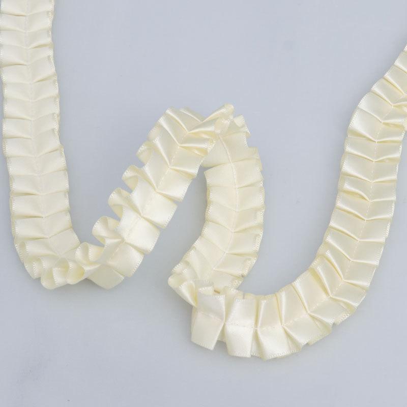 Elegant Multifunction 2.5cm Wide Ruffled Ribbon Polyester Ribbon Ruffled Lolita Headdress Clothing Design Diy Lace Accessories Home Decoration