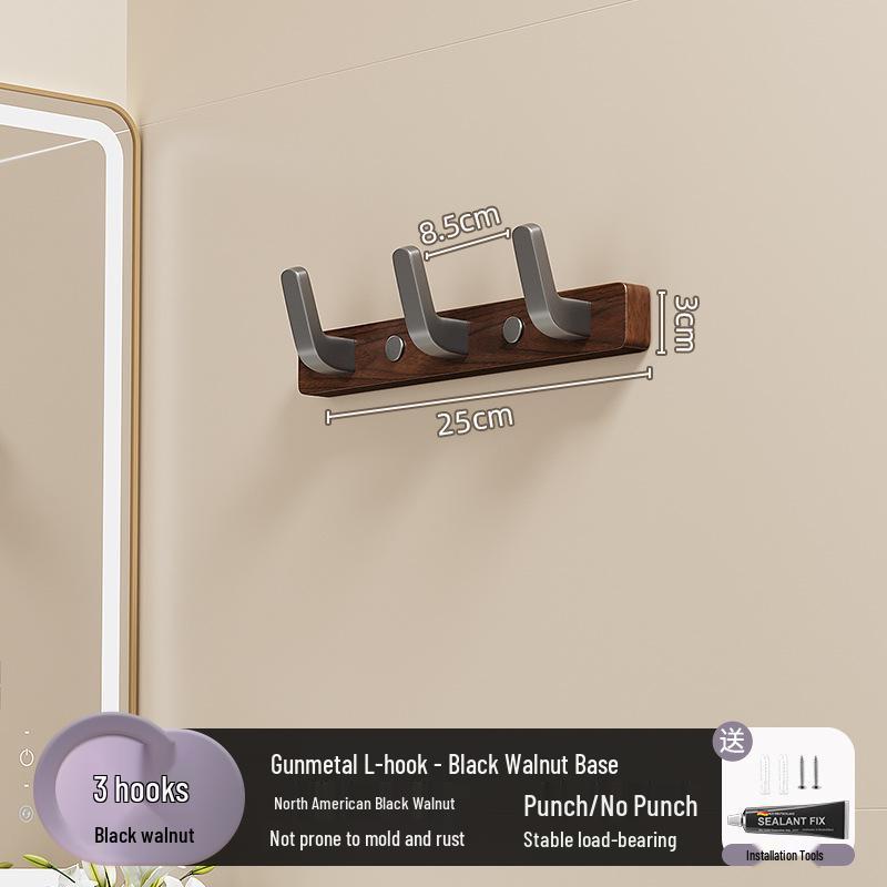 Настенный крючок из орехового дерева для полотенец и одежды, не требует сверления