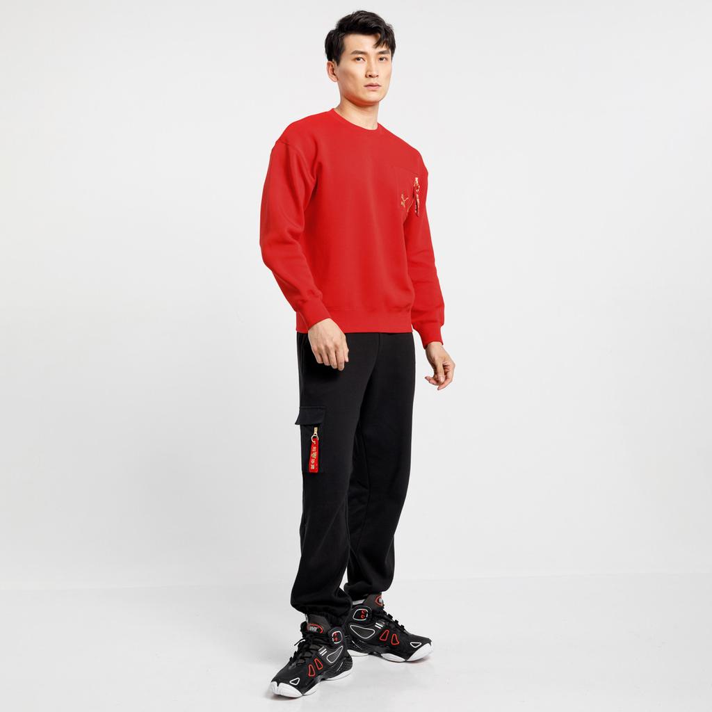 Puma Толстовка большого размера с вышитым логотипом и круглым вырезом, унисекс 536578-11
