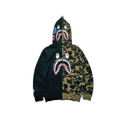 Ape Bape Куртка для купания Голова акулы Камуфляжная Толстовка на молнии с длинным рукавом