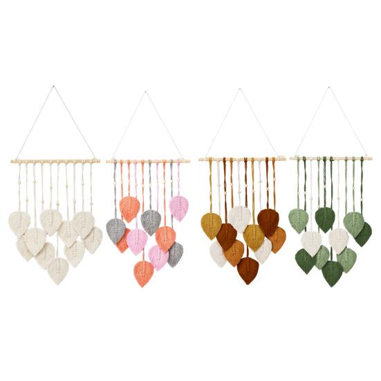 Leaf Macrame Tapestry Bohemian Wall Hanging Ornament Handmade Macrame Home Decoration for