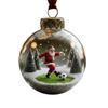 Christmas Santa Claus Hanging Decoration Clear Ball Playing Tennis Golf Soccer Basketball Badminton Santa Xmas Tree Hanging Ornament Pendant