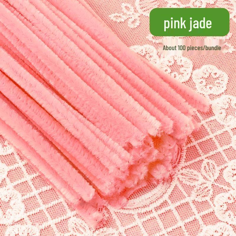 Thickened White Chenille Pipe Cleaners - Mixed Colors for DIY Bouquet Crafts
