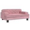 VidaXL Dog Bed, Pet Sofa with Wooden Frame, Basket for Puppies Indoor House, Pink 171885