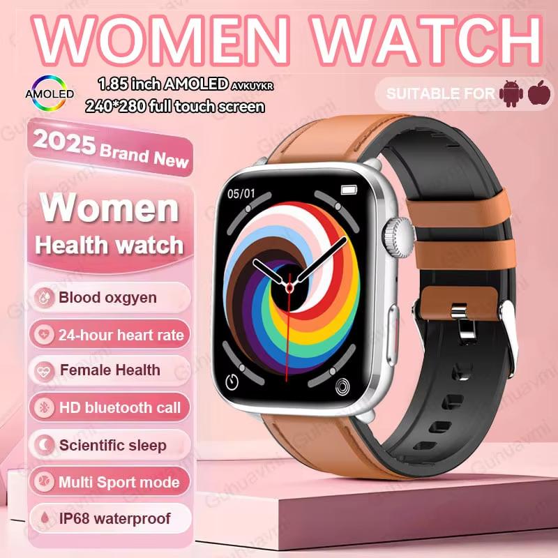 2025 Новые женские умные часы с ИИ, умная диагностика, HRV+PPG, монитор здоровья артериального давления и кислорода в крови, IP68, NFC смарт-часы для Xiaomi