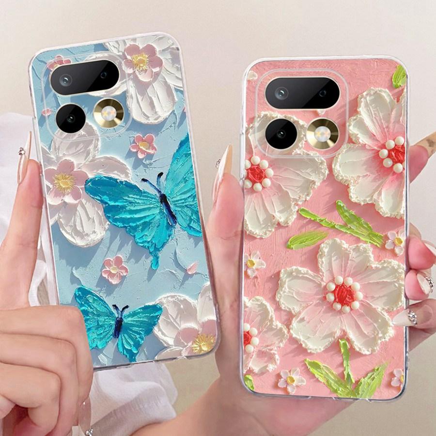 Чехол для Realme 16 Pro Цветок Бабочка Расписная Крышка Мягкий Силиконовый Корпус Для Realme16 16Pro 16 Pro+ Плюс Чехол для Телефона