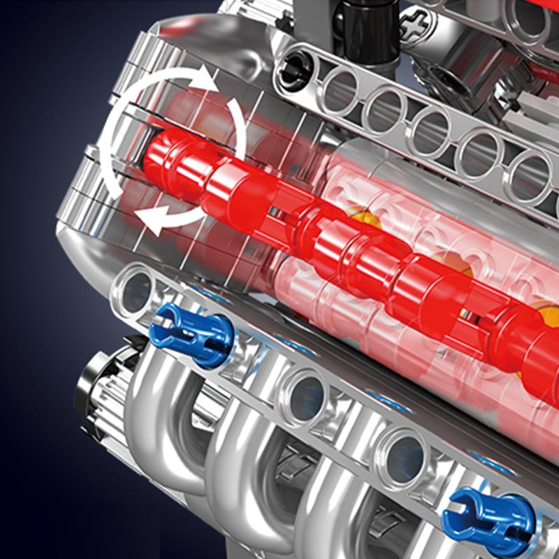 487 шт. Наборы строительных блоков двигателя V8 Lsx454, Технические, Имитированные, Мелкодетальные, Сборные кирпичики, Модель, Игрушки, Подарки на праздник