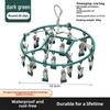 Plastic Dipped 24-Clip Round Sock and Underwear Drying Rack for Household Use
