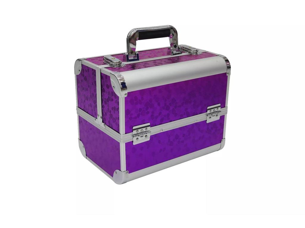 Алюминиевый ящик для косметики и инструментов для дизайна ногтей, татуировок и наращивания ресниц - двойной, открытый, студенческий ящик для хранения