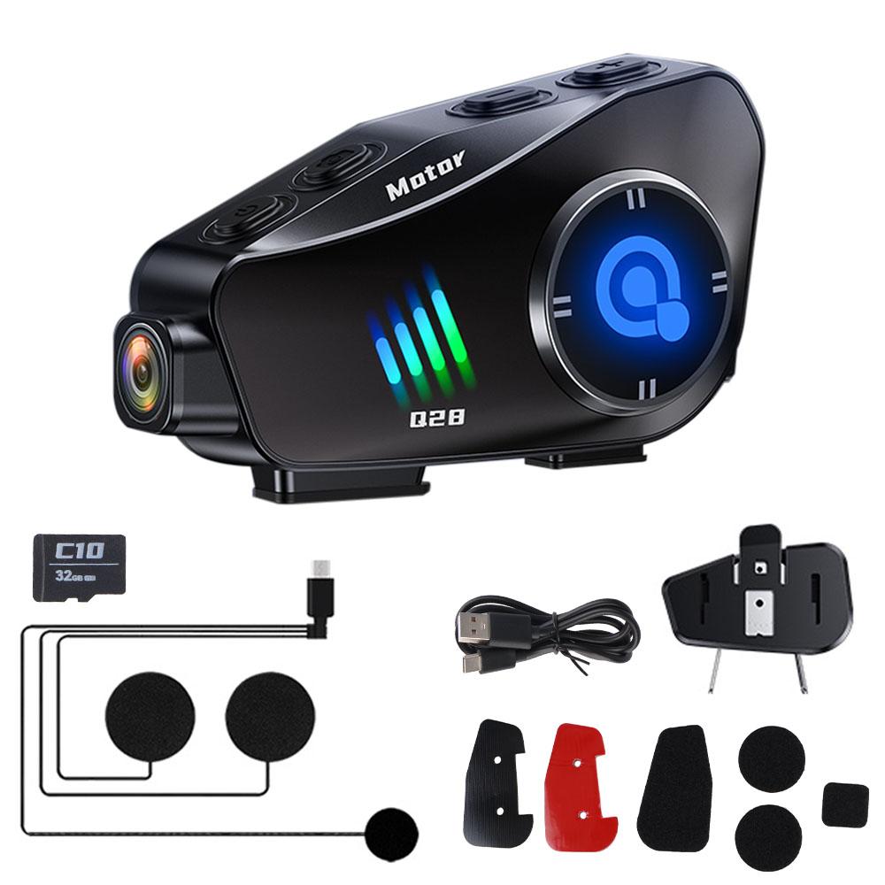 Беспроводная камера Беспроводная камера 1080P HD Q28 IP66 Водонепроницаемая Bluetooth-гарнитура Сверхширокоугольный объектив Мотоциклетный шлем WiFi