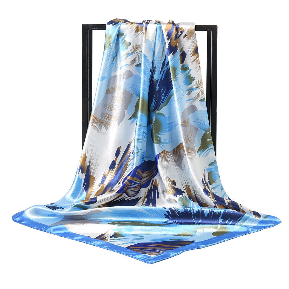 Spring and Autumn Women's Cashew Print Square Scarf Fashion Commuting Versatile Headscarf Stained Rose Square Scarf
