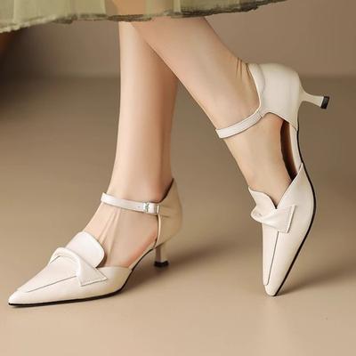 Модные Сексуальные Туфли-лодочки с Острым Носком для Женщин 2025 Осень Новые Дизайн с Ремешком на Одном Слове Женские Туфли на Каблуке Повседневная Мода для Поездок на Работу Девушка Высокие Каблуки
