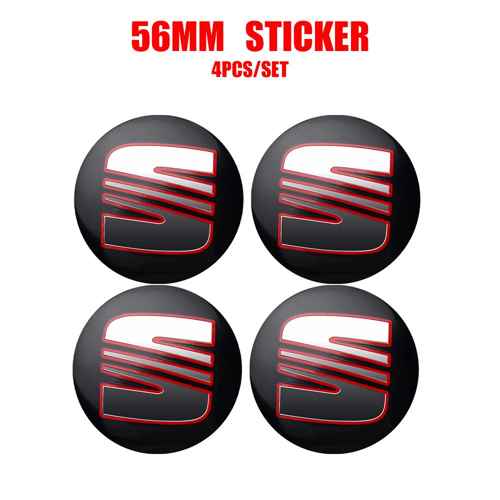 4Pcs 56mm Car Wheel Center Cover Tire Hub Caps Sticker For Seat Leon Mk1 Mk2 Ibiza FR Toledo Exeo 6j Ateca Altea Arosa Alhambra