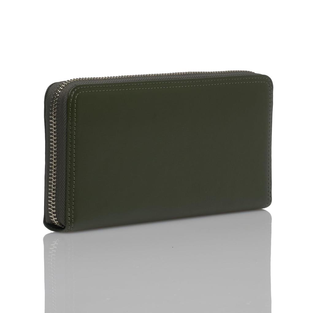 VITA Итальянский Хромовый Кожаный Кошелек Бифолд из Коровьей Кожи с Коробкой, Зеленый, 490-50900