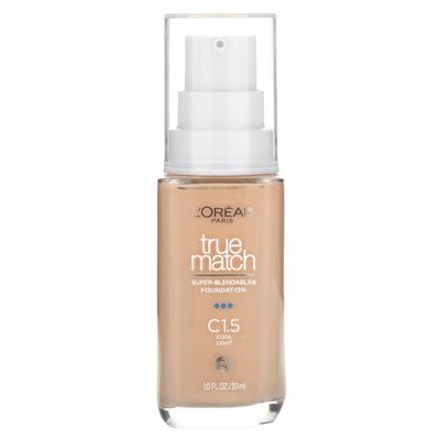 L'Oréal, True Match, тональная основа Super Blendable, оттенок C1.5 Cool Light, 1 жидкая унция (30 мл)