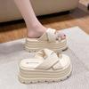 Summer New Toe Slippers Thick-soled Soft-soled Outer Wear Cloth One-pedal Fashion Slippers