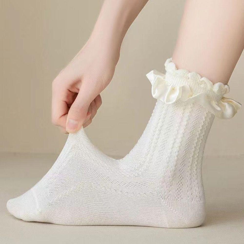Mesh White Lace Socks Princess Mary Jane Shoes Socks New Lolita Socks  Girls