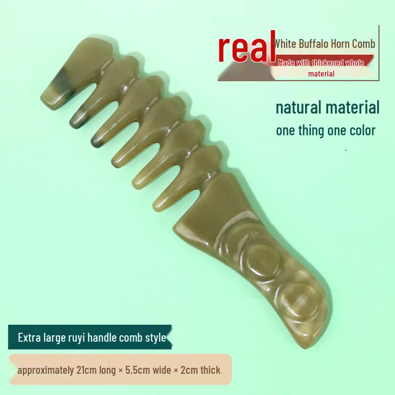 Утолщенная Премиальная Резная Белая Буйволиная Роговая Расческа - Доступны Различные Стилі