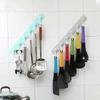 Household Kitchen Adjustable Wall Door Hanger Rack Multifunction Kitchen Storage Holder 6 Hooks Spoon Scoop Bathroom Organizer