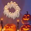 Lit Ghosts Wreath Halloween Ghost Garland with Lights Battery-Powered LED