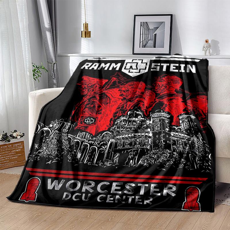 1pc Rammstein Concert Home Decor: Cozy Flannel Blanket, Perfect Gift for Bedroom, Living Room, Travel, Camping, Car, Beach, Office Naps, Ideal Sofa Th
