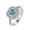 BagueRingen 1 Carat Moissanite Diamond Ring For Engagement Wedding Women's S925 Sterling Silver Jewelry Square Shaped Design Gift