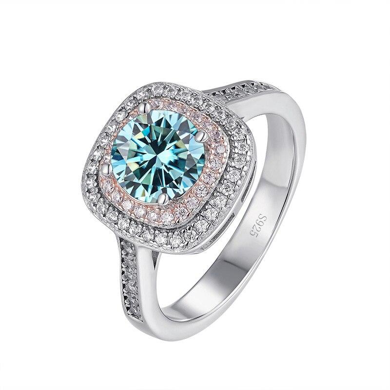 BagueRingen 1 Carat Moissanite Diamond Ring For Engagement Wedding Women's S925 Sterling Silver Jewelry Square Shaped Design Gift