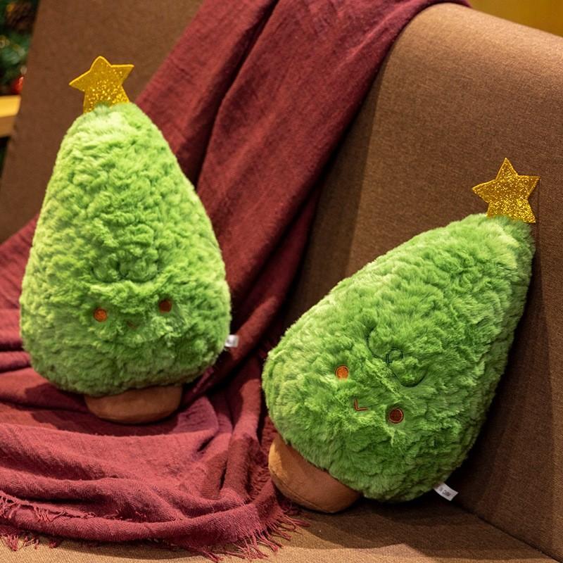 35cm Christmas Green Tree Plush Pillow Doll For Room And Sofa Decoration