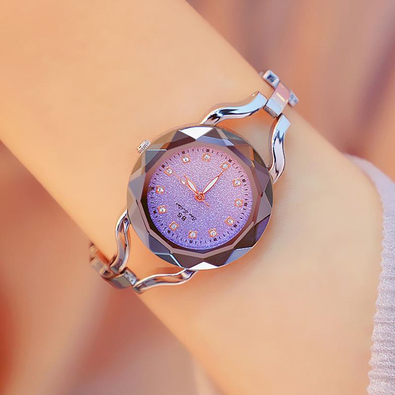 BEE SISTER BS Ladies Starry Sky Wrist Watches Dress Gold Watch Women Crystal Diamond Watches Stainless Steel Silver Clock Women Femme Quartz Watches