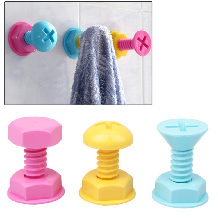 Cool Creative Screw Style Wall Hook Hanger (3pcs in one packaging, the price is for 3pcs)