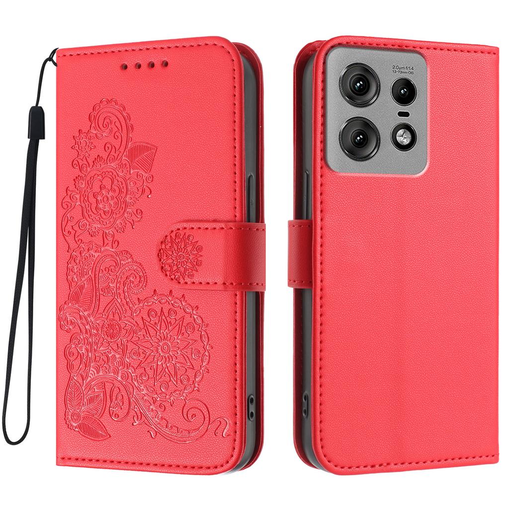 For Motorola Edge 50 Pro 5G Phone Cases Mandala Flower Leather Wallet Mobile Cover with Strap