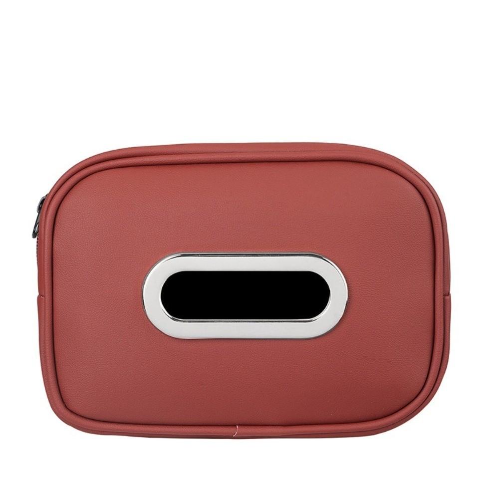 Easy Install Car Tissue Box Holder PU Leather Center Console Organizer Road Trip
