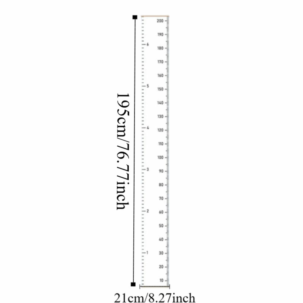 2M Height Child Growth Chart Wall Hanging Catoon Pattern Height Chart Growth Ruler Removable Height Measure Ruler