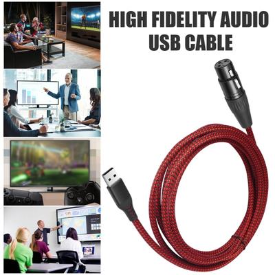 Кабель-адаптер USB папа к XLR мама Простой в использовании Универсальный кабель-конвертер для микрофона Plug-and-Play Студийный аудиокабель