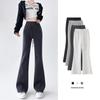 American Retro Flared Pants for Women Autumn Elegant Slim Fit Sports Pants Gray Full-length Baggy Sweatpants