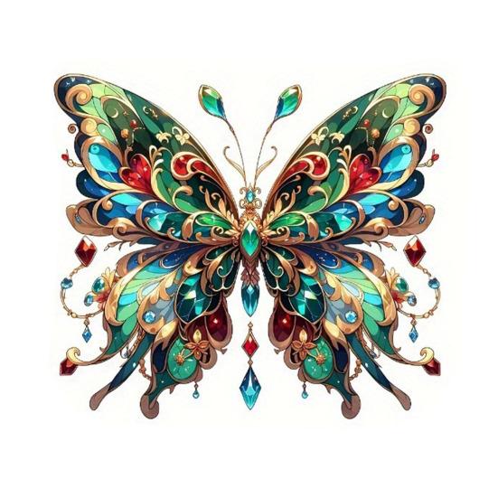 Acrylic Colorful Butterfly Hanging Decoration Home Indoor Christmas Tree Car Rearview Mirror 2D Flat Butterfly Ornament Pendant