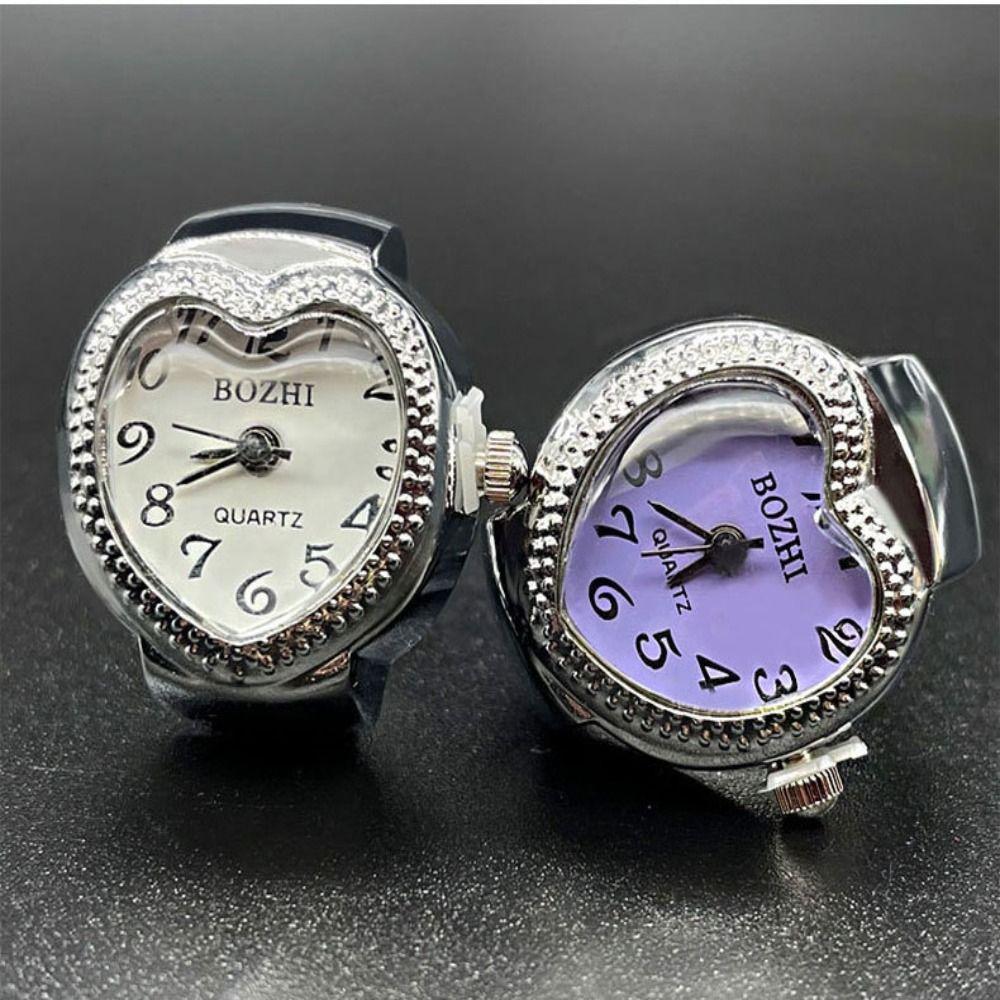 Кольца в форме сердца, ювелирные часы, панк-часы, кольцо, классные римские кварцевые часы для женщин