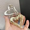 Hollow Love Heart Metal Hair Claw Y2k Geometric Shark Clip Sweet Ponytail Claw Clip  Girl
