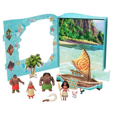 Mattel Disney Princess Moana Story Book Set 4 Mini Dolls с Mini Figures Dress Up Play для детей от 3 лет и старше Multi HLW90 Doll/Double Play/Pretend