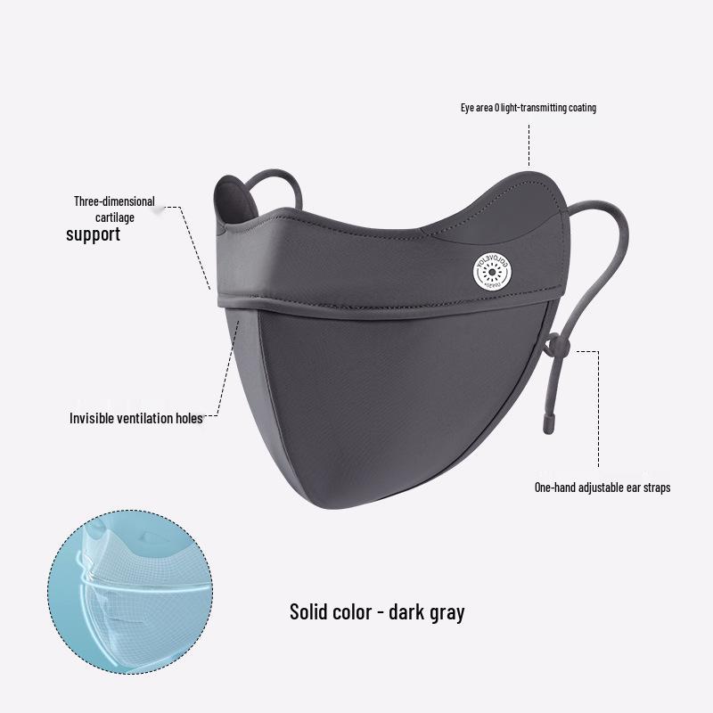 Women's UPF50+ 3D Gradient Blush Sunscreen Mask - Breathable, Soft Bone Support, Anti-Smudge Makeup with Ice Silk Fabric