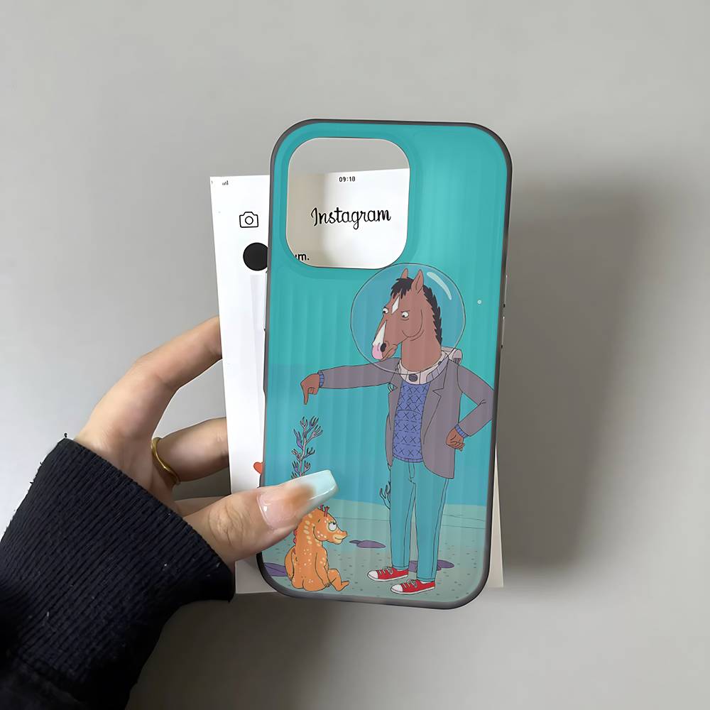 Мультяшный B-БоДжек Лошадь Для IPhone 17 16 15 14 13 12 11 Pro Max Plus Pro Прозрачный Чехол для Телефона Нескользящий Корпус