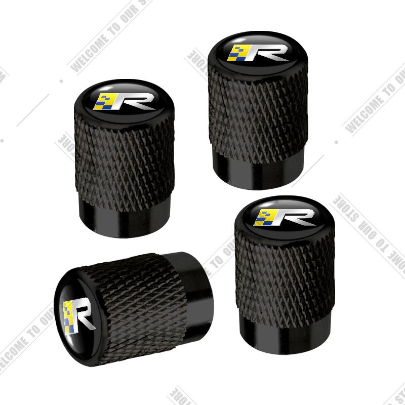 Car CNC Aluminum R Design Sweden Flag Emblem For Volvo XC40 V90 S60 S80 S90 XC60 XC90 4pcs Tire Valve Air Port Stem Cover Caps