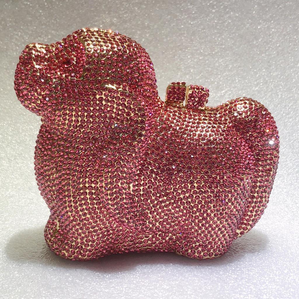 Puppy Diamond Evening Bag Dog Crystal Handbag Rhinestone Bags Wedding Bridal Purse Luxury Crystal Clutches Women Party Purses