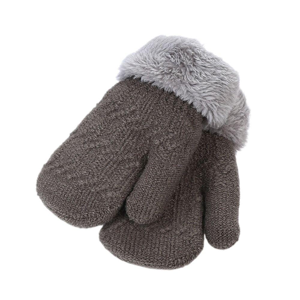 Толстые детские перчатки плюс бархатные детские перчатки согревают пальцы теплые варежки детские