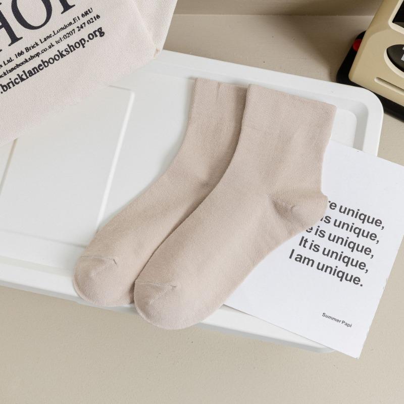 Однотонные послеродовые носки для женщин, носки до середины икры для весны и лета, простые женские носки